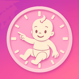 BabyOK - Baby in clock face logo